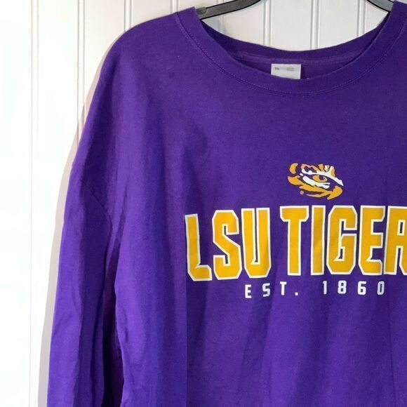 LSU Tigers Long Sleeve Tee Mens XLarge Purple And Gold Football Pro edge - Picture 2 of 11